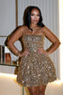 Amanda Sequin Bubble Tube Mini Dress